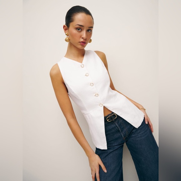 Reformation Aspen linen vest - size 2 - Picture 2 of 9